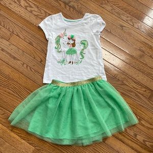 Maggie & Zoe Girls t-shirt skirt size 7-8 years